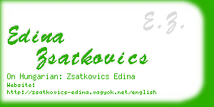 edina zsatkovics business card